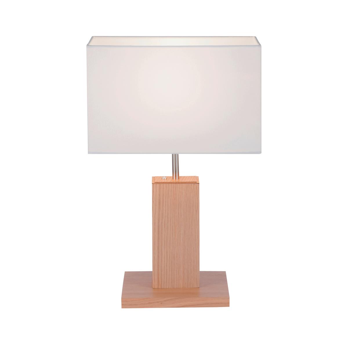 LED-Tischleuchte Amanda Weiß/Alufarben max. 40 Watt - Alufarben/Weiß, Holz/Kunststoff (32/32/20cm)