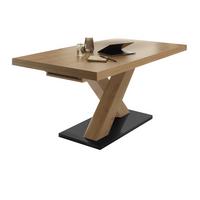 Ausziehtisch In Schwarz/eiche Artisan - Schwarz/Eiche Artisan, Modern, Holzwerkstoff (180-280/76/90cm) - Mömax