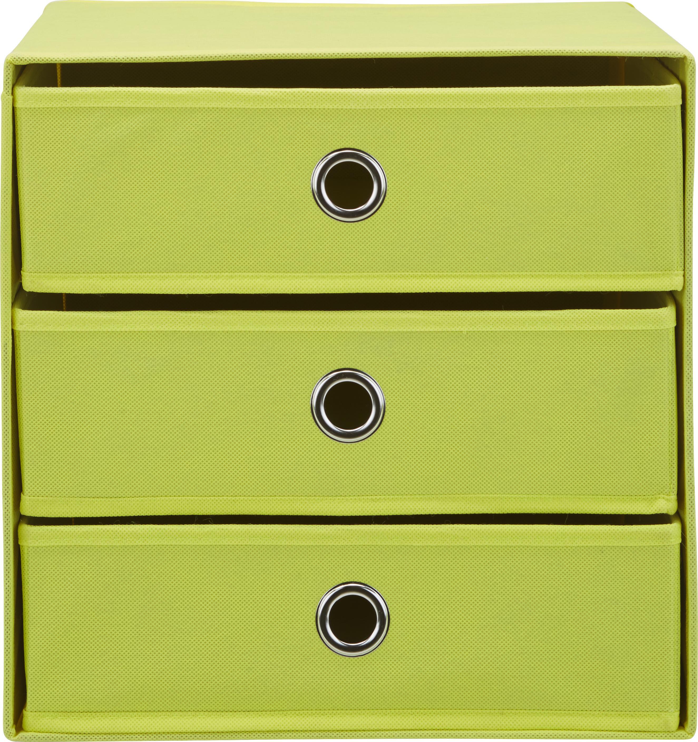 Schubladenbox Mona ca. 32x31,5cm - Gelb, MODERN, Karton/Textil (32/31,5/32cm) - Mömax modern living