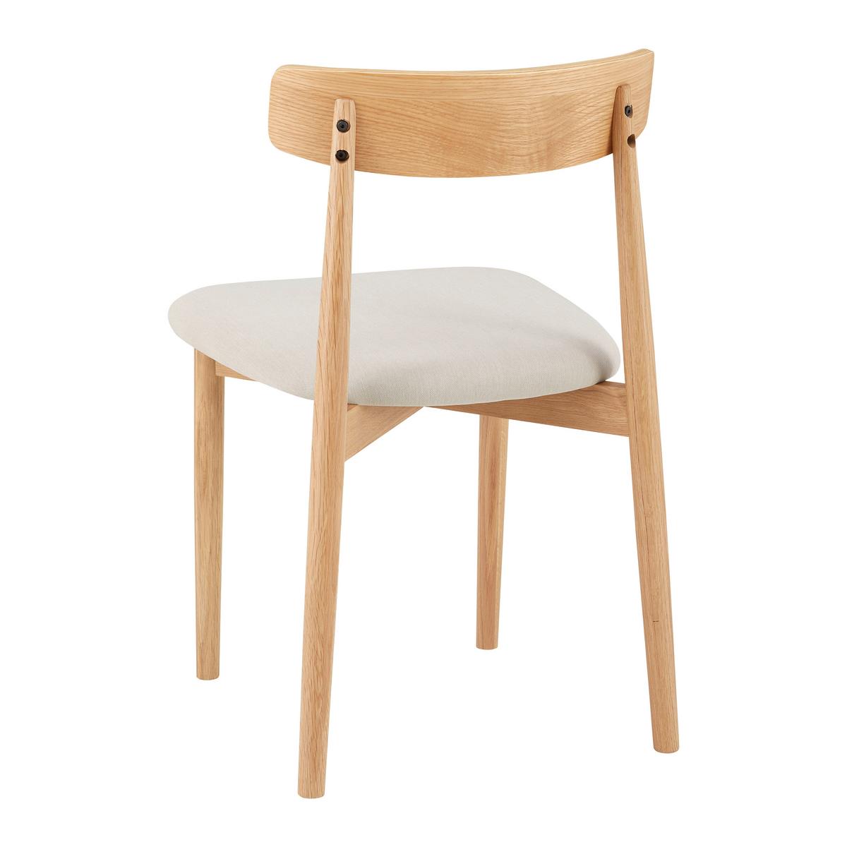 Stuhl Noah Beige/Natur Webstoff/Echtholz Gepolstert - Beige/Naturfarben, MODERN, Holz/Textil (47/78/51cm) - Bessagi Home
