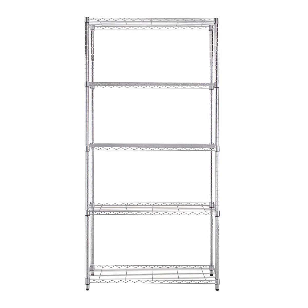 Regal m. 5 Einlegeböden Meran 2 B: 91 cm Chromfarben - Chromfarben, KONVENTIONELL, Metall (91/184/36cm) - Mömax