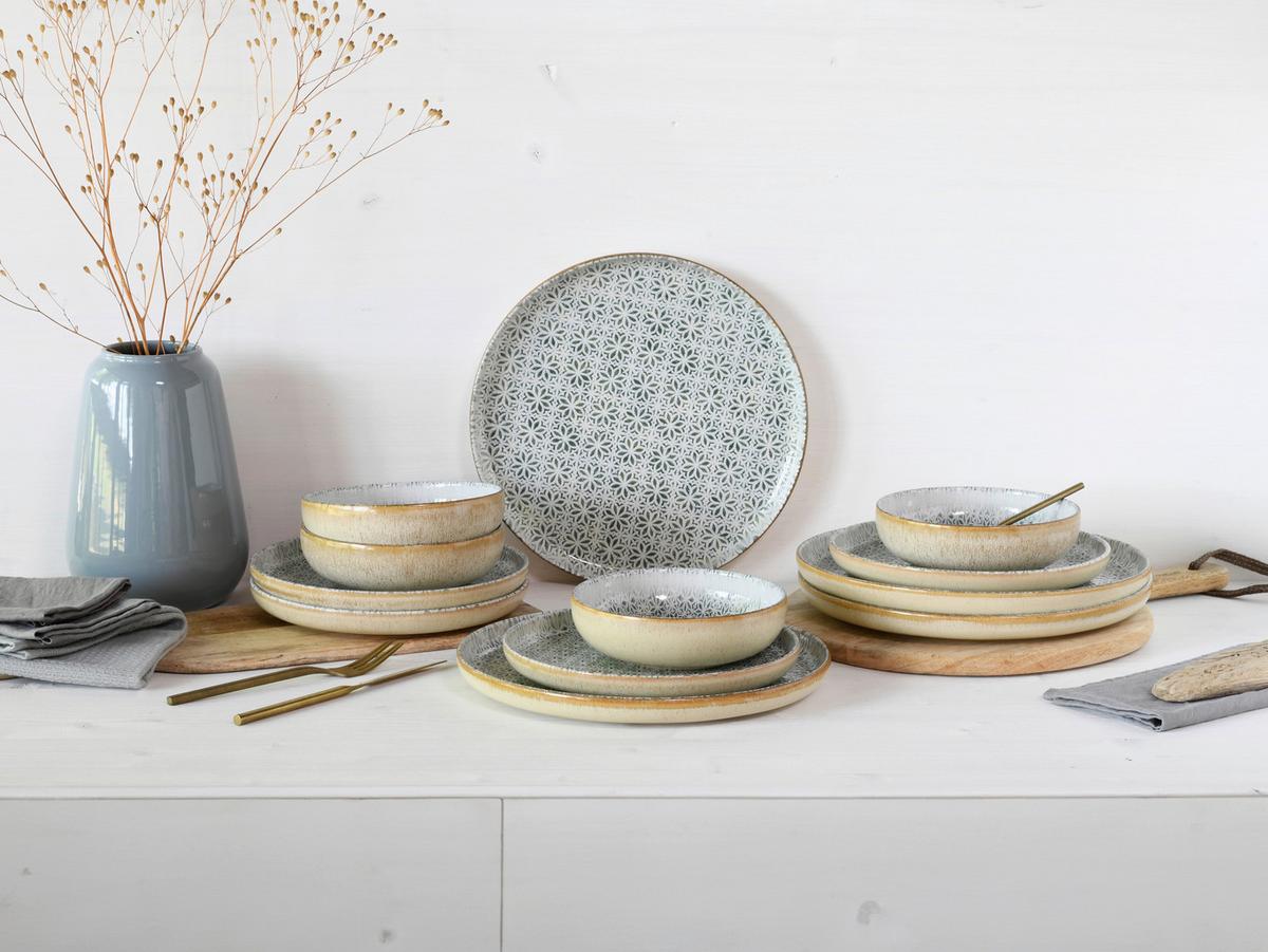 Jedilni Servis Emiliana Grey, 12-Delni - siva/krem barve, Basics, keramika - Creatable