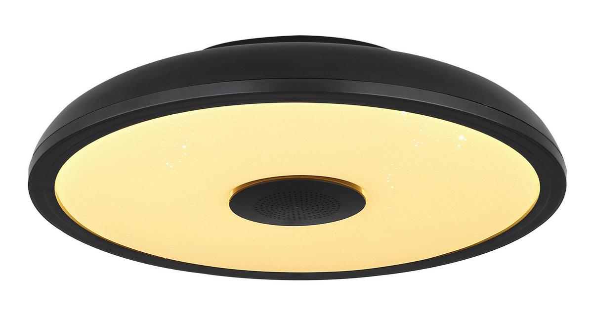 Stropna Svetilka Raffy, S Sijalko - črna/opal, Basics, umetna masa (28/5,5cm) - Globo