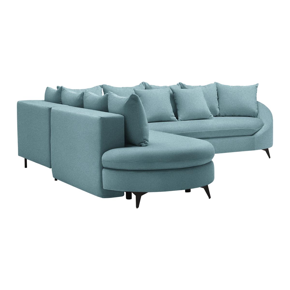Ecksofa Axel Blau - Blau/Schwarz, MODERN, Textil/Metall (250/87/291cm) - Mömax