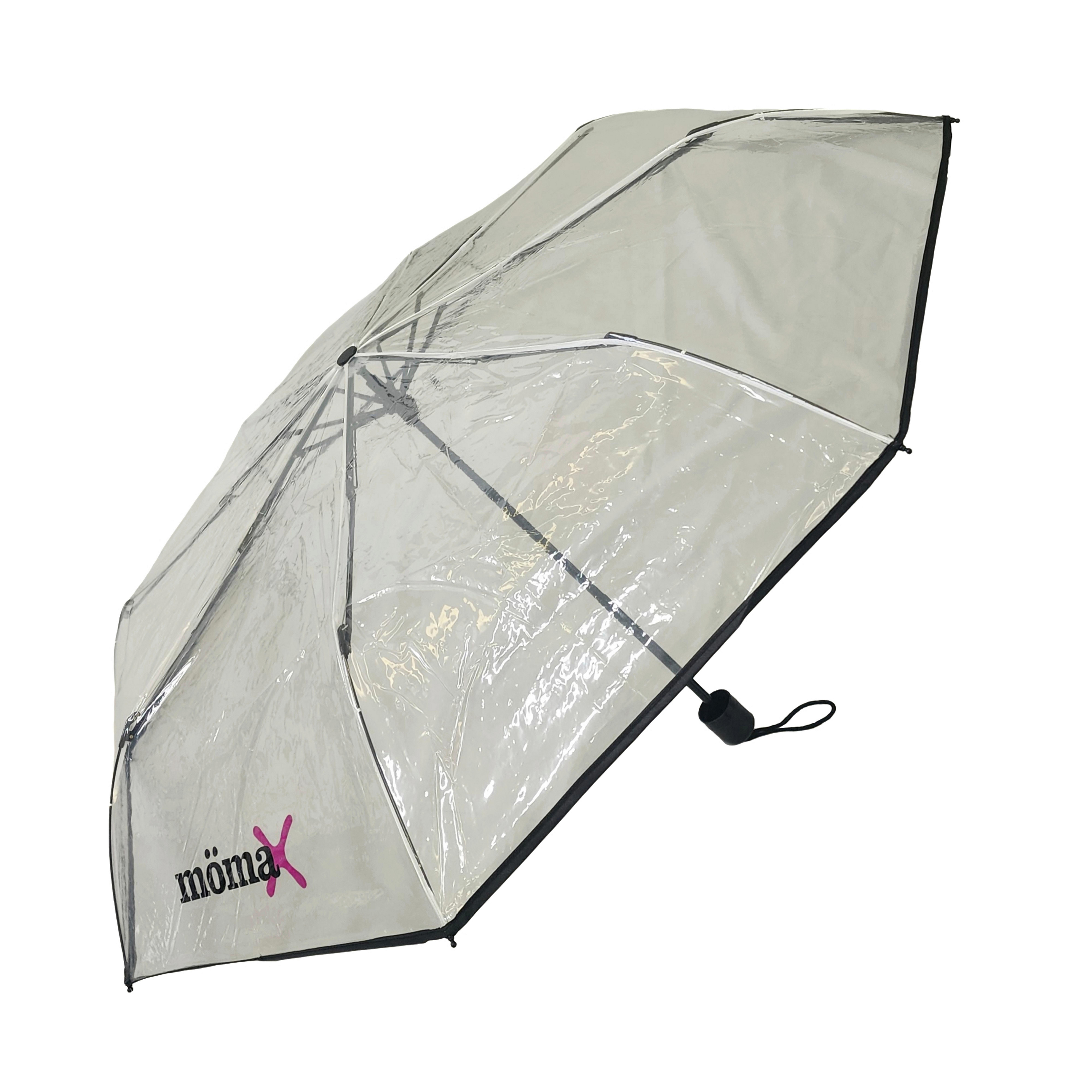 Regenschirm Livia S Transparent - Transparent/Schwarz, MODERN, Kunststoff/Metall (98cm) - Mömax