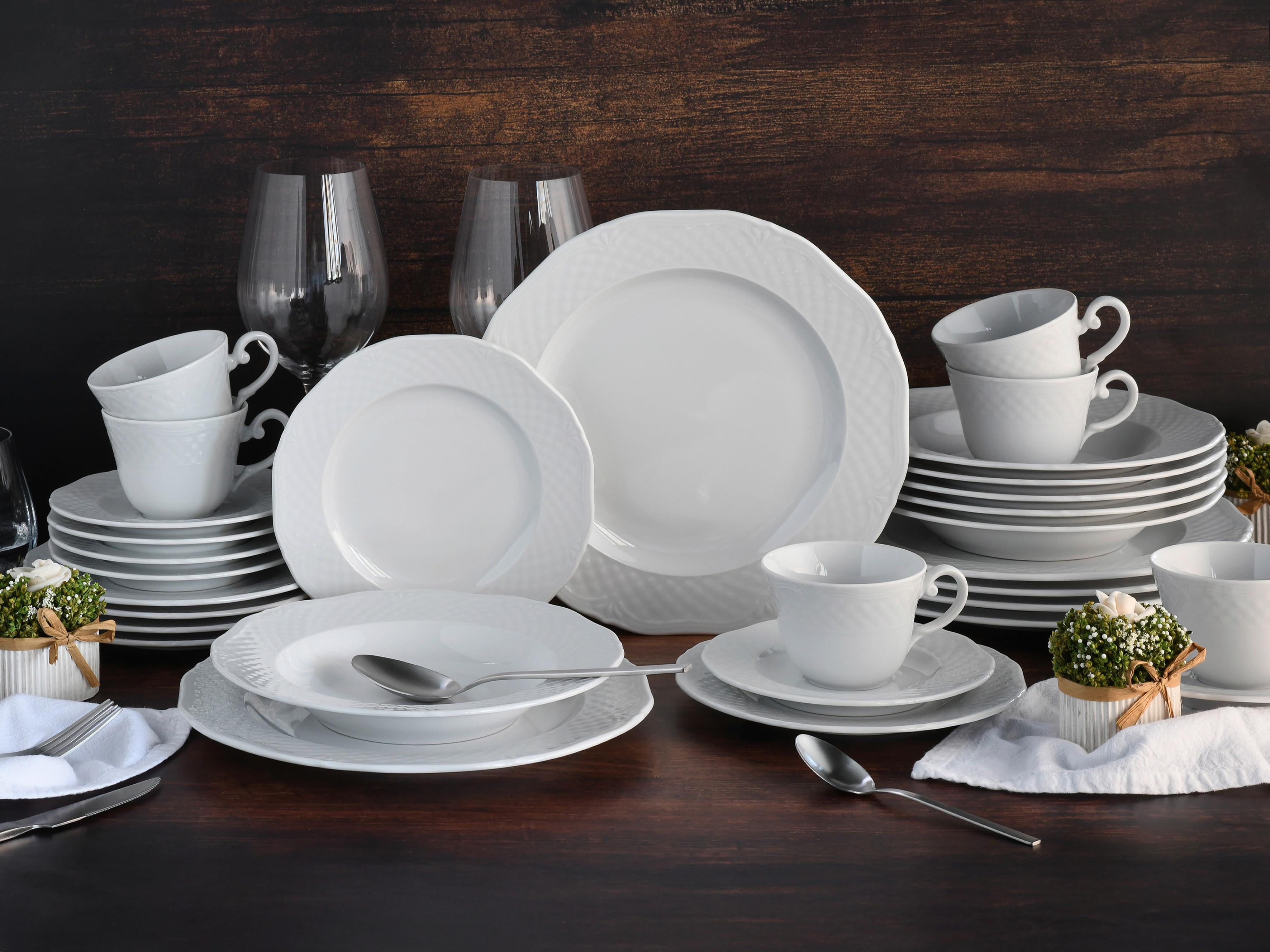 Kombinirani Servis Arianne, 30-Delni - bela, Basics, keramika - Creatable