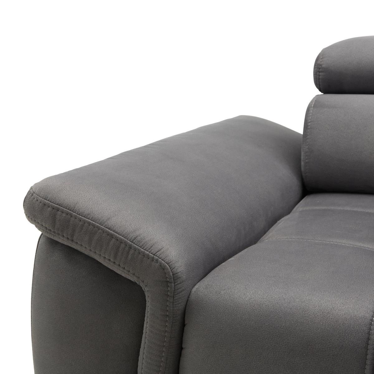 Ecksofa in Grau - Schwarz/Grau, Modern, Holz/Holzwerkstoff (283/100/206cm) - Premium Living