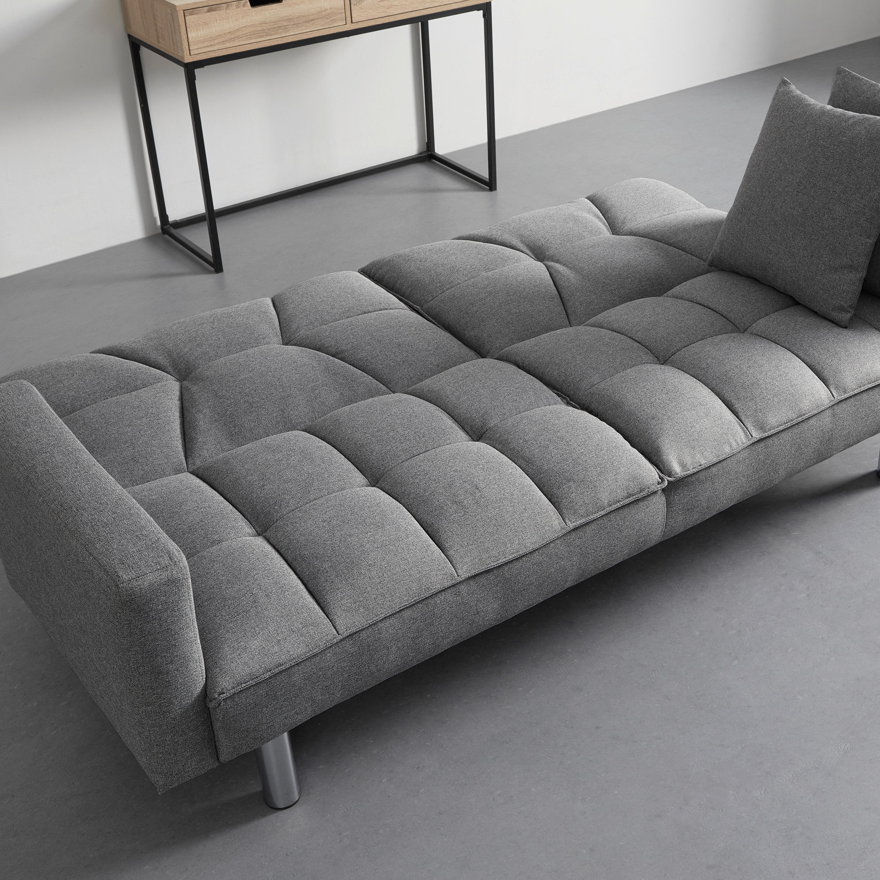 Schlafsofa David Grau Webstoff - Chromfarben/Grau, MODERN, Holz/Textil (196/83/89cm) - Bessagi Home