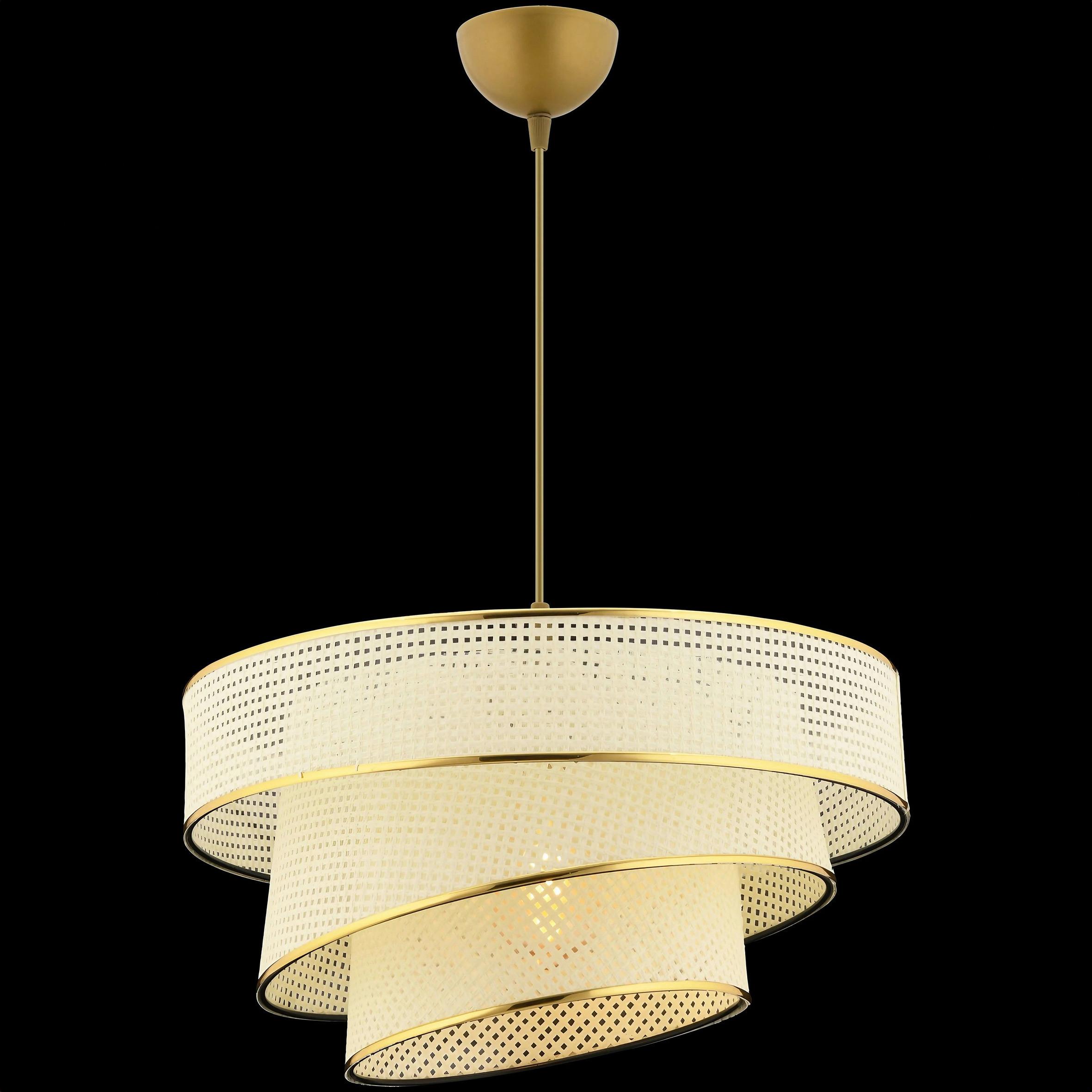 LAMPA WISZĄCA COUPER HAZERAN - WHITE, GOLD - biały/kolor złoty, Design, metal/tkanina (40/72cm) - P & B