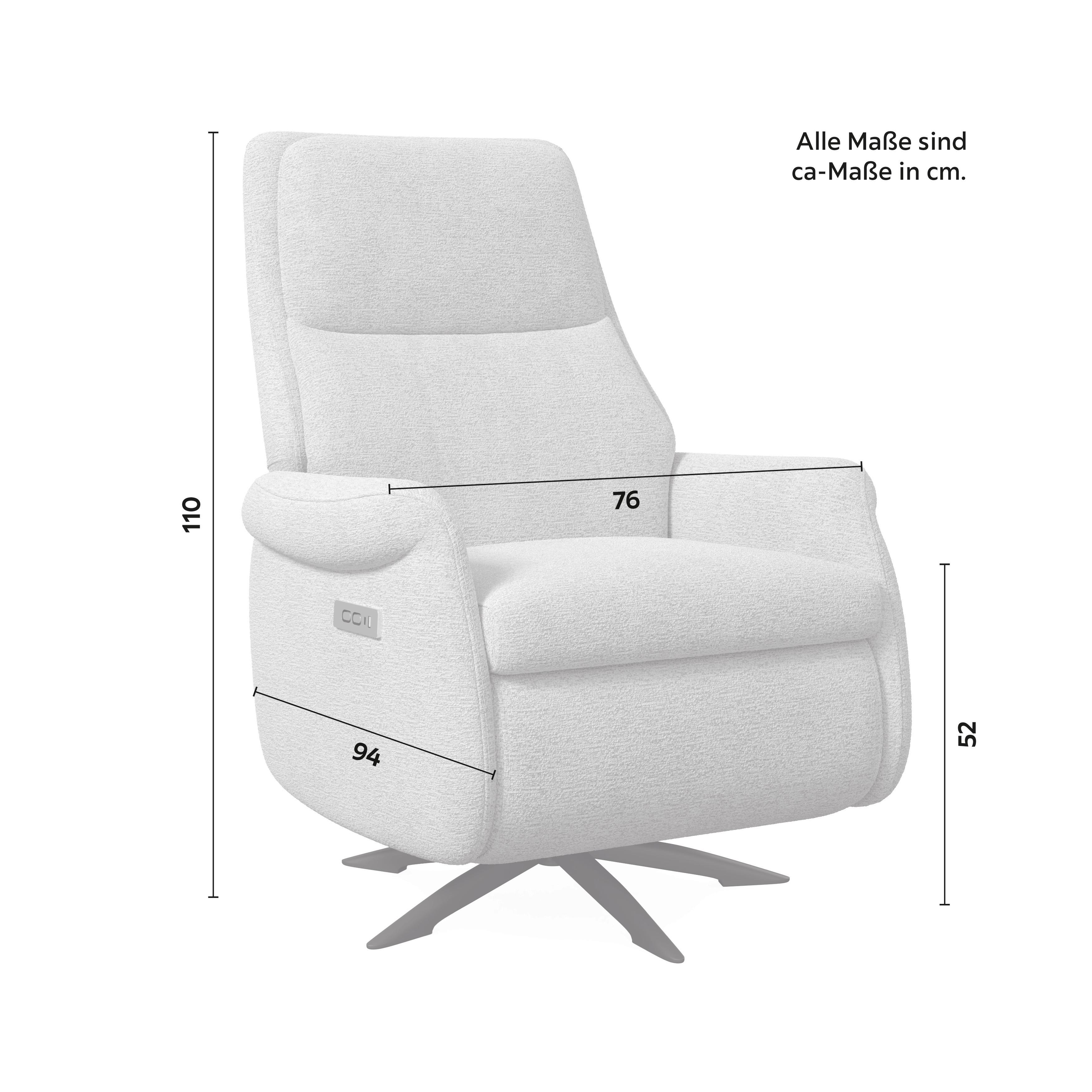 RELAXFÅTÖLJ ALICE - ljusgrå/svart, Modern, metall/trä (76/110/94cm) - Bessagi Home