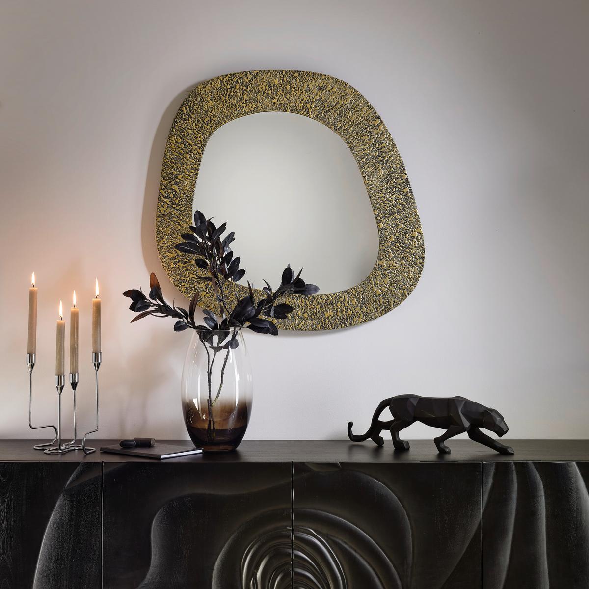 Wandspiegel Ramya Antikgoldfarben ca. 71x79cm - Goldbraun, LIFESTYLE, Glas/Holzwerkstoff (71/79/3cm) - Premium Living