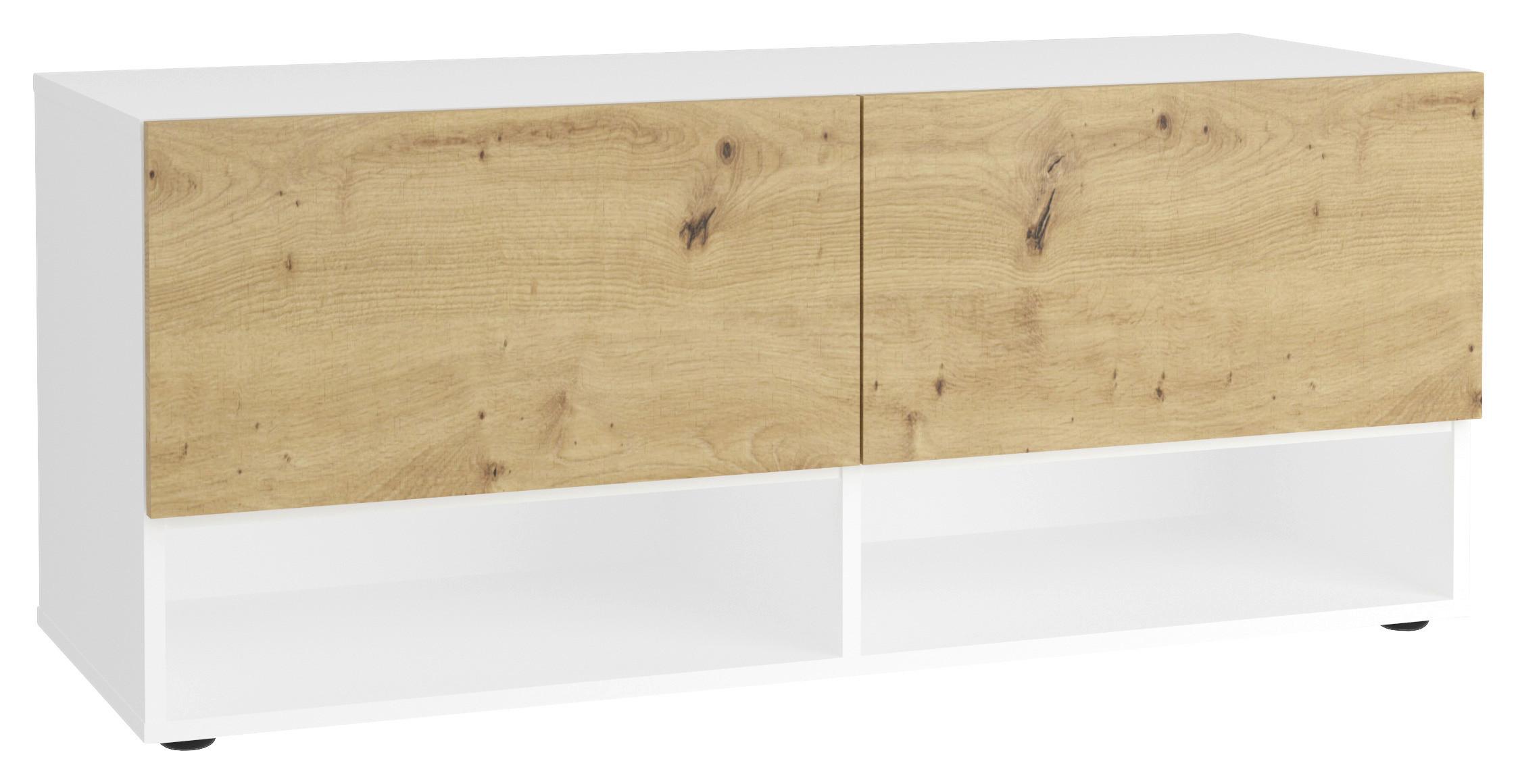 SIEDZISKO DO PRZEDPOKOJU BELM 9 - czarny/dąb artisan, Design, materiał drewnopochodny (110/46/41cm) - MID.YOU