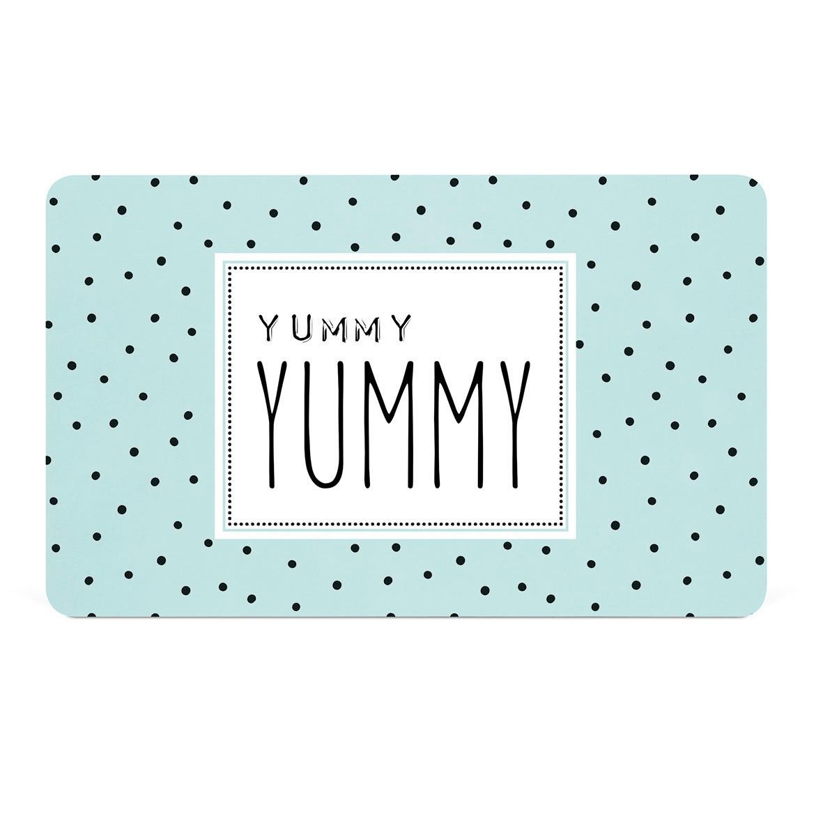 Schneidebrett Yummy Yummy in Blau/Schwarz/Weiss - Blau/Weiss, Konventionell (23,3/14,3/0,2cm)