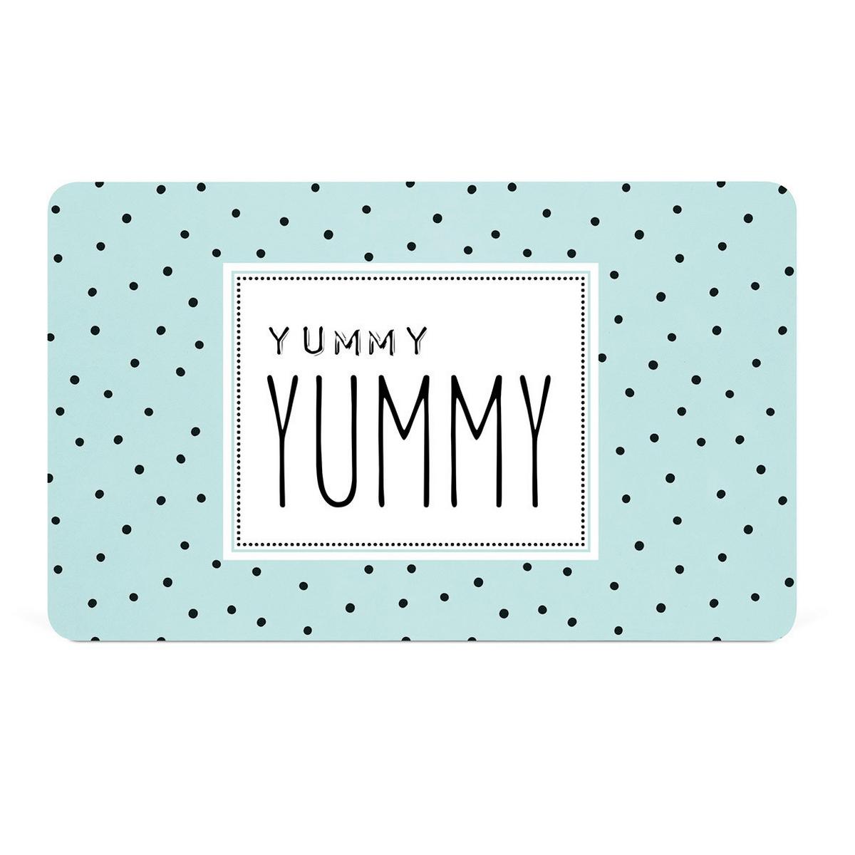 Schneidebrett Yummy Yummy in Blau/Schwarz/Weiss - Blau/Weiss, Konventionell (23,3/14,3/0,2cm)