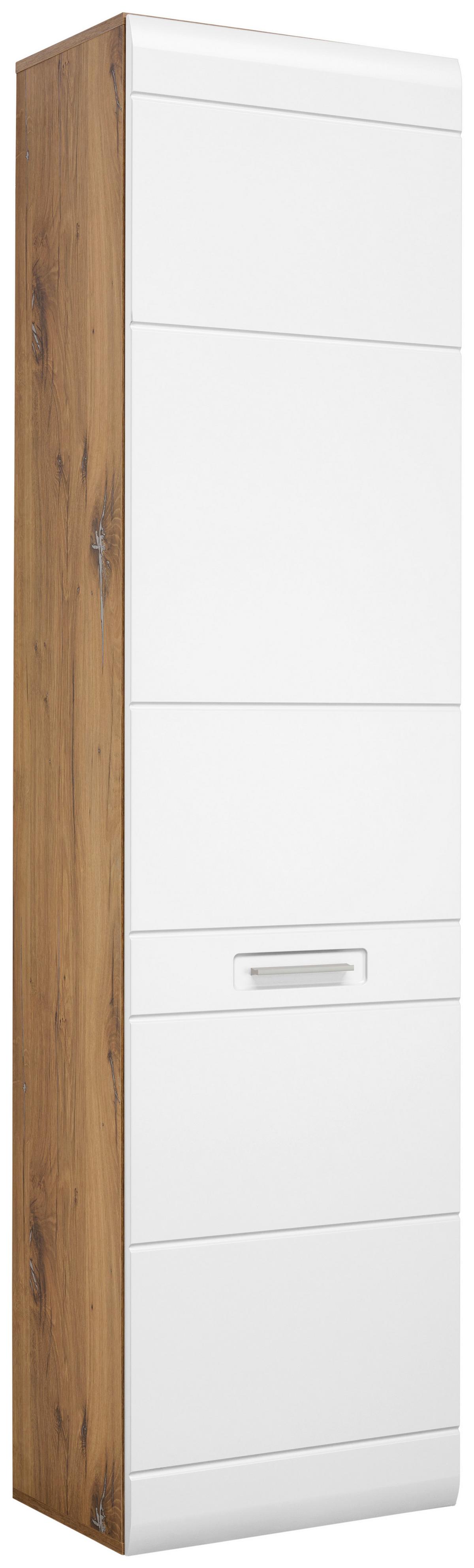 Dulap pentru hol Auris - alb/culoare lemn stejar, Modern (52/204,2/37,1cm) - Modern Living