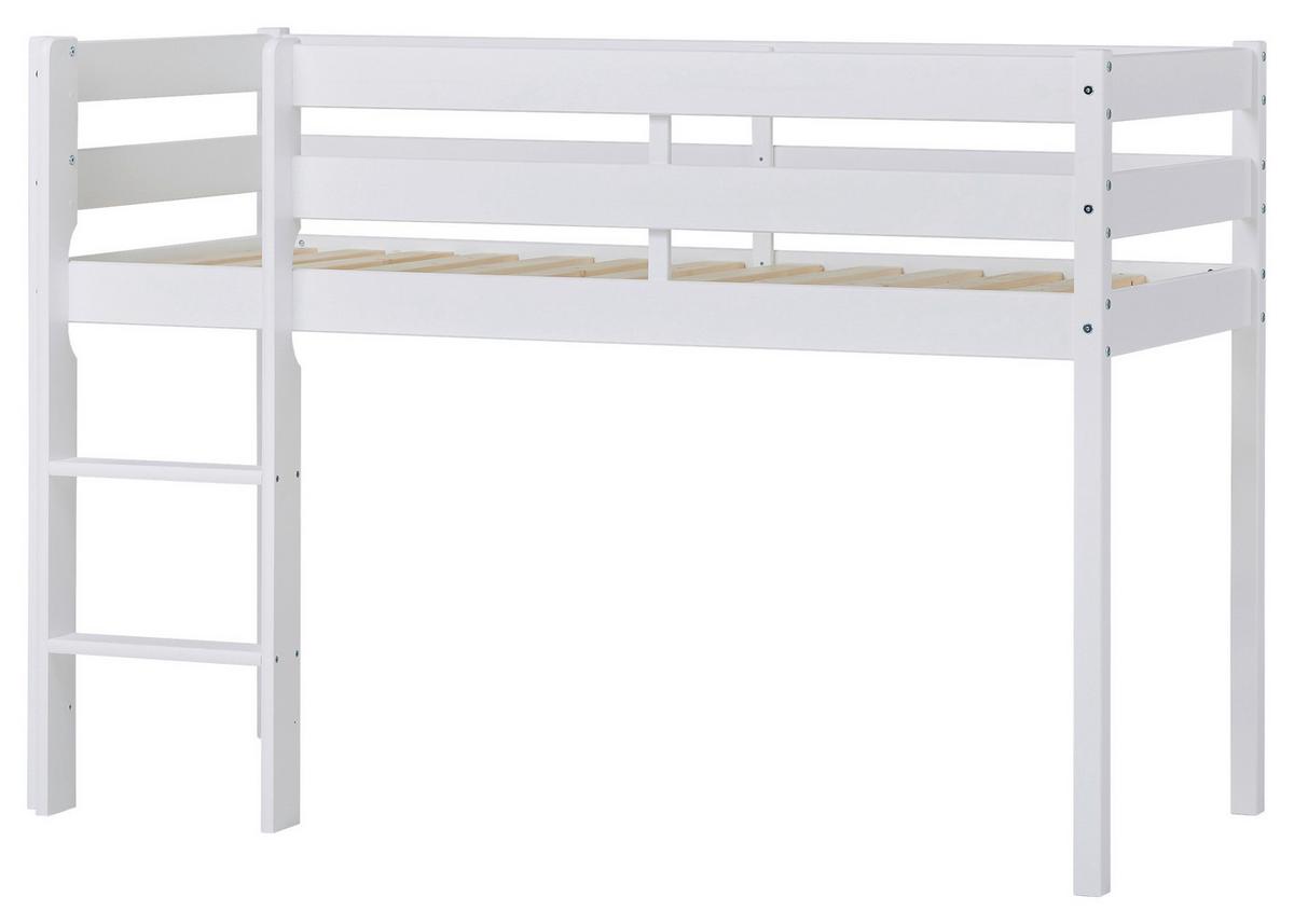 Hochbett ECO COMFORT Weiß ca. 90x200 cm - Naturfarben/Weiß, MODERN, Holz (90/200cm) - MID.YOU