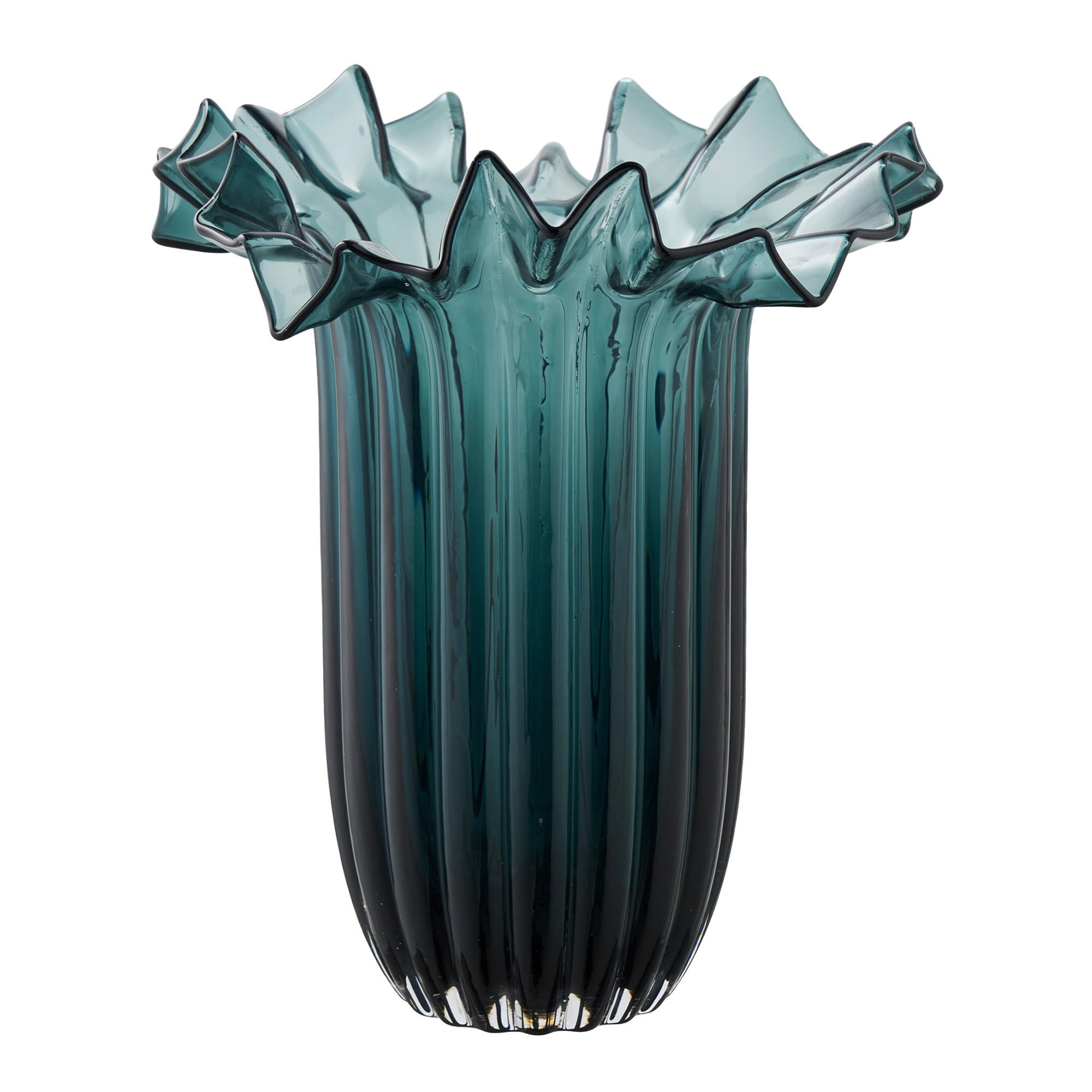 Vase Dunkelgrün - Dunkelgrün, Basics, Glas (25/30cm)