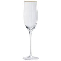 Sektglas Earth Tones Ca. 280ml - Klar/Goldfarben, Romantik / Landhaus, Glas (26,5cm) - Premium Living