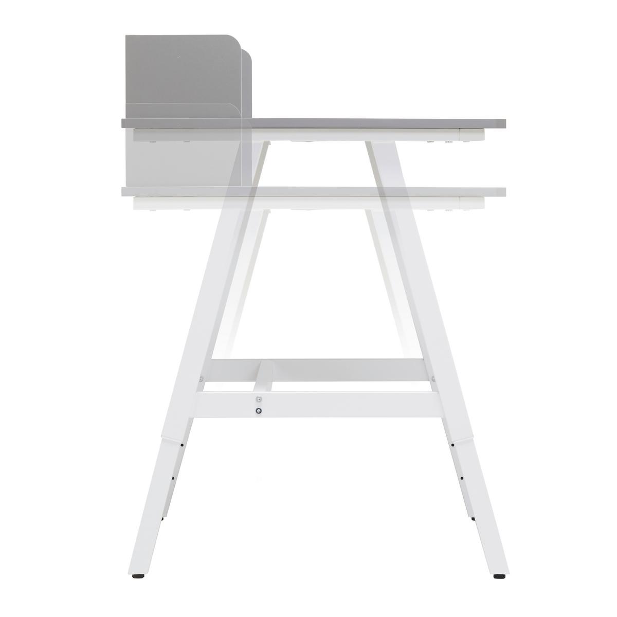 Schreibtisch Emmelie Grau/Weiss - Weiss/Grau, Modern, Holzwerkstoff/Metall (80/54-85/60cm) - Mömax