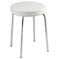 STOŁEK KĄPIELOWY KATHARINA - biały/kolor chromowy, Basics, metal/tkanina (37/49/37cm)