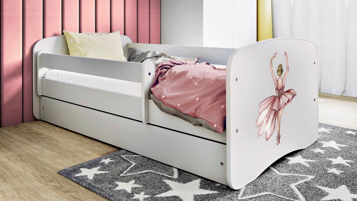 Otroška Postelja Babydreams, Bela, 80x160cm - bela/barve breze, Moderno, tekstil/leseni material (80/160cm) - MID.YOU