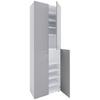 Schuhschrank LONA Grau/Weiß ca. 70x220x40 cm - Silberfarben/Schwarz, Design, Holzwerkstoff/Kunststoff (70/220/40cm) - MID.YOU