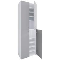 Schuhschrank LONA Grau/Weiß ca. 70x220x40 cm - Silberfarben/Schwarz, Design, Holzwerkstoff/Kunststoff (70/220/40cm) - MID.YOU