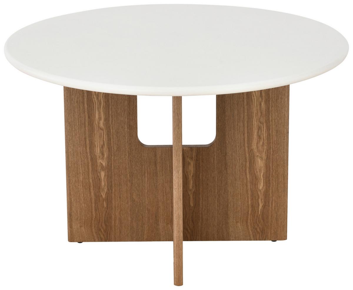 Jedilna Miza Levi, Barva Hrasta, Bela, Ø 120 - barve hrasta/bela, Moderno, les/valovita lepenka (120/75cm) - Livetastic