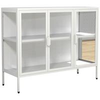 VITRINE FLOKA L - Weiss/Transparent, Design, Glas/Metall (110/80/35cm) - MID.YOU