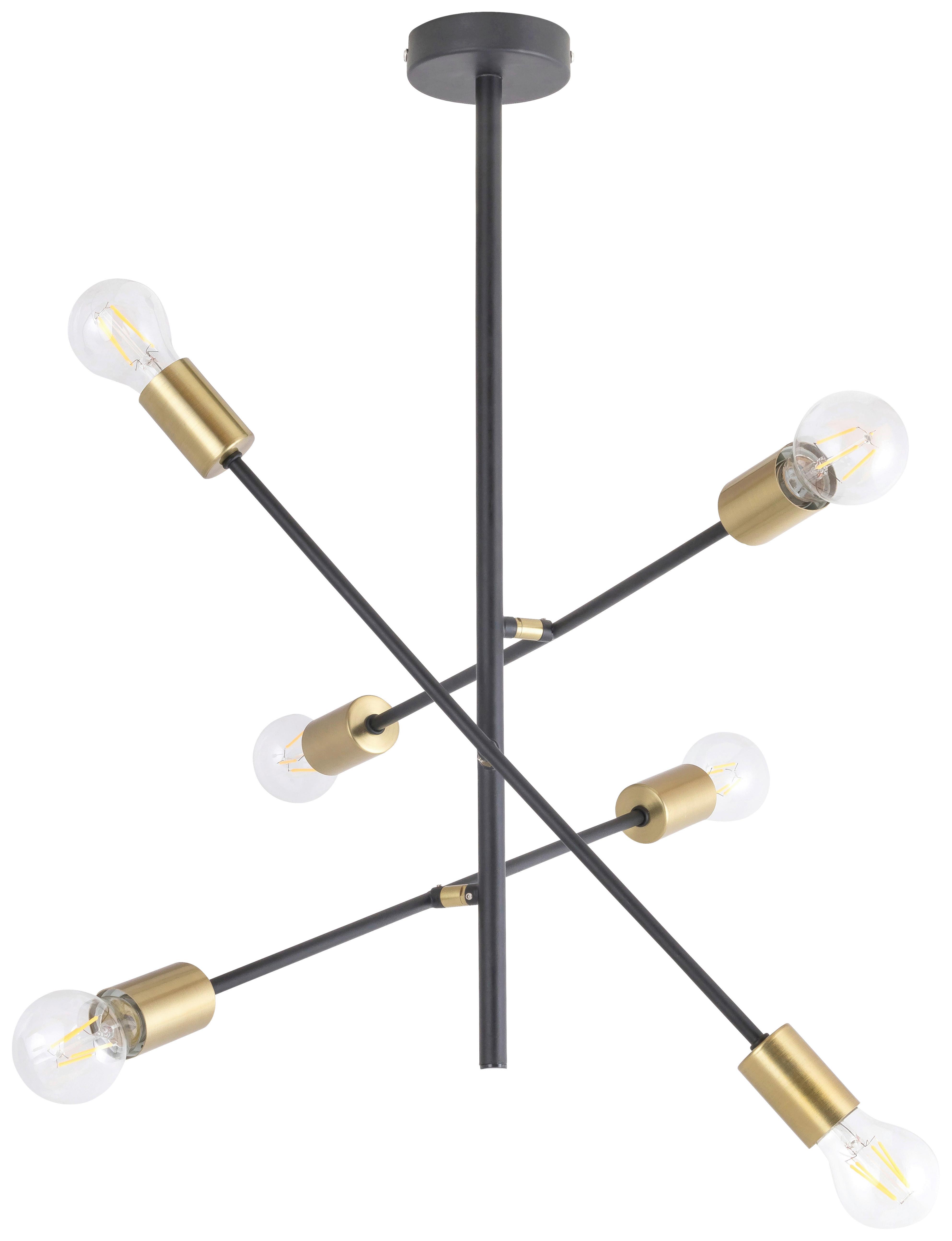 Mennyezeti Lámpa Lanny - fekete/aranyszínű, fém (84/26/26cm) - Rabalux