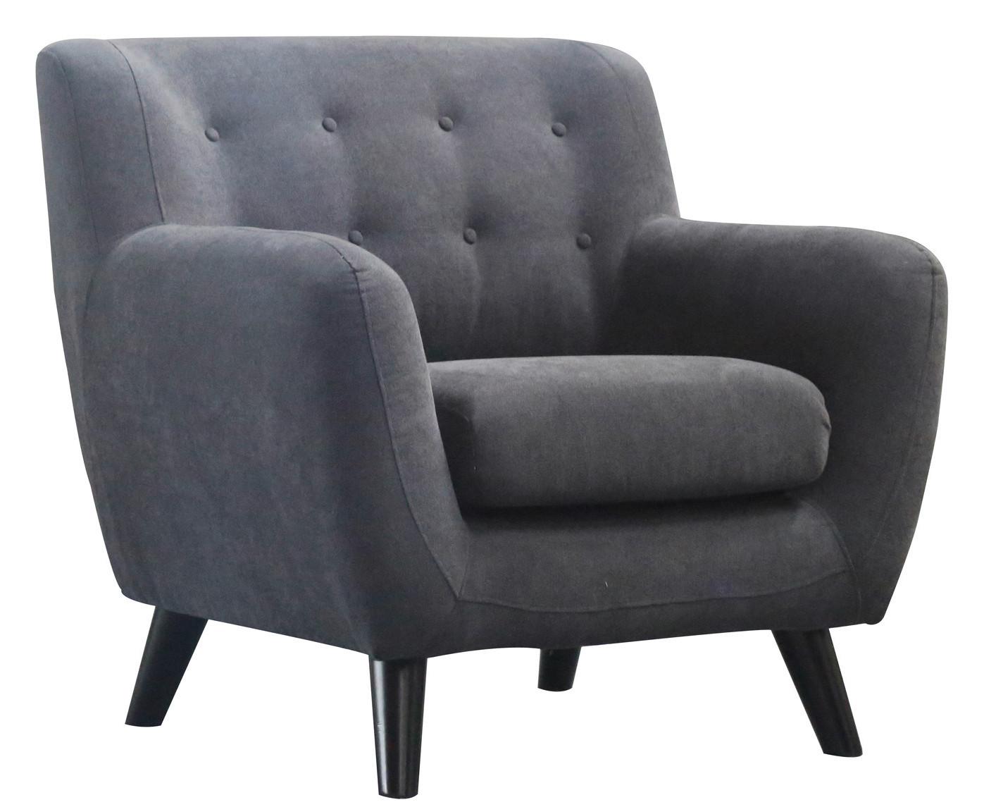 Naslanjač Monaco, Temno Siva, Mikrovlakna - temno siva/črna, Moderno, tekstil/les (87/82/85cm) - Modern Living