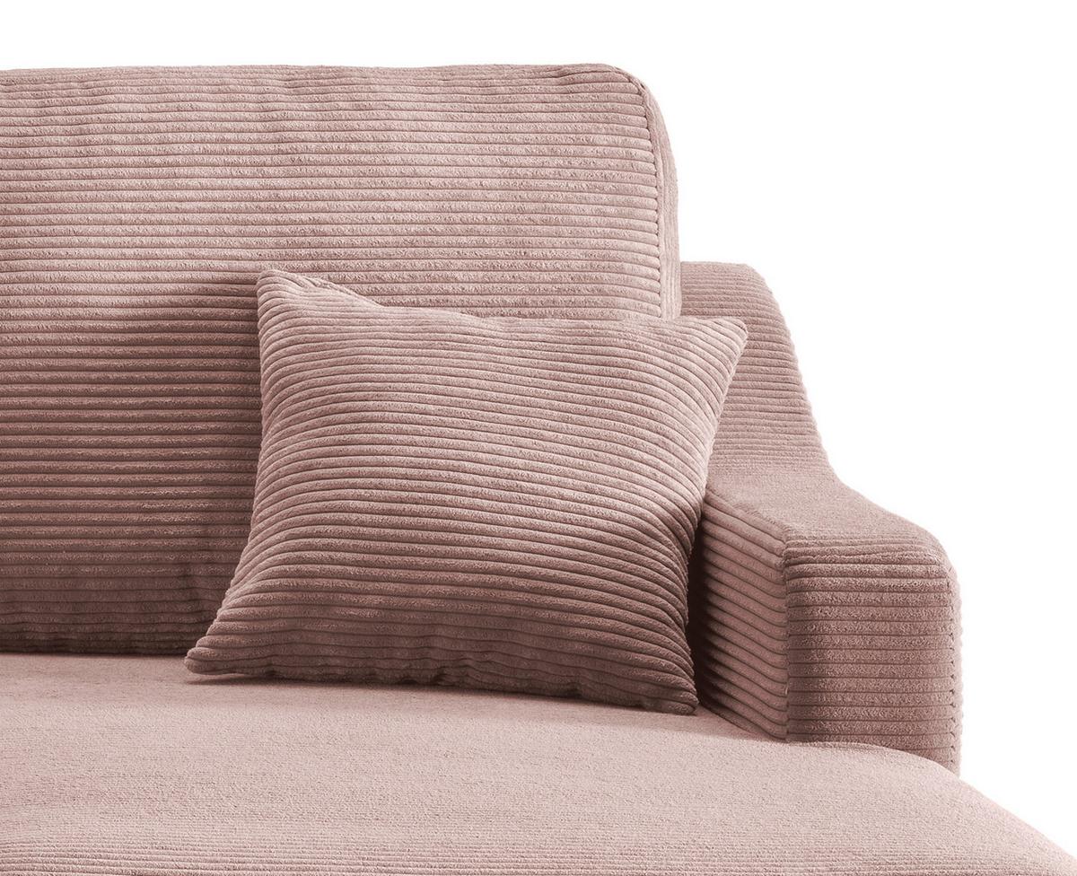 Ecksofa Valenina Cord ca. 228x150 cm Rosa - Rosa/Naturfarben, Design, Holz/Textil (228/150cm) - P & B