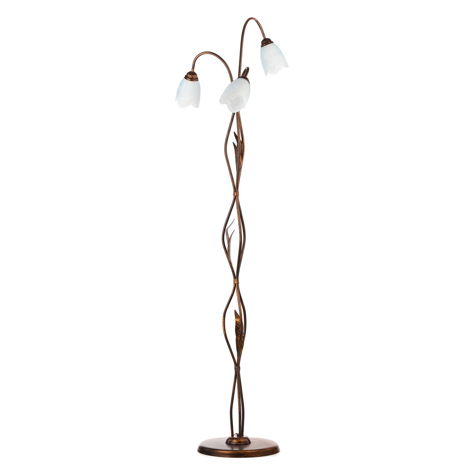 Stehleuchte Sonia Bronzefarben max. 6 Watt - Bronzefarben, KONVENTIONELL, Glas/Metall (52/168cm)