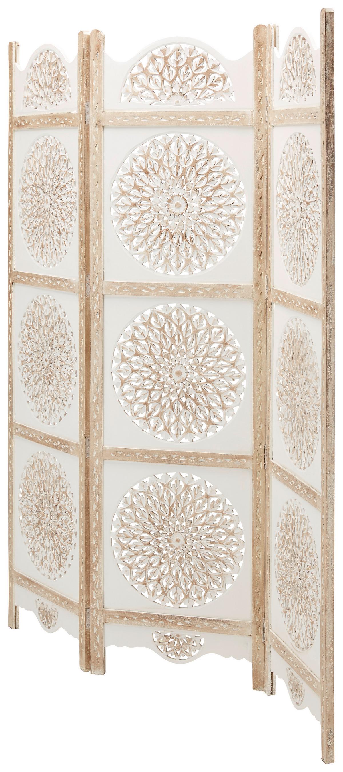 Paravent in Braun/Weiß - Braun/Weiß, ROMANTIK / LANDHAUS, Holz/Holzwerkstoff (150/180/2cm) - Mömax