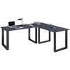 ECKSCHREIBTISCH LONA - Anthrazit/Silberfarben, Design, Holzwerkstoff/Metall (160/160/76cm) - MID.YOU