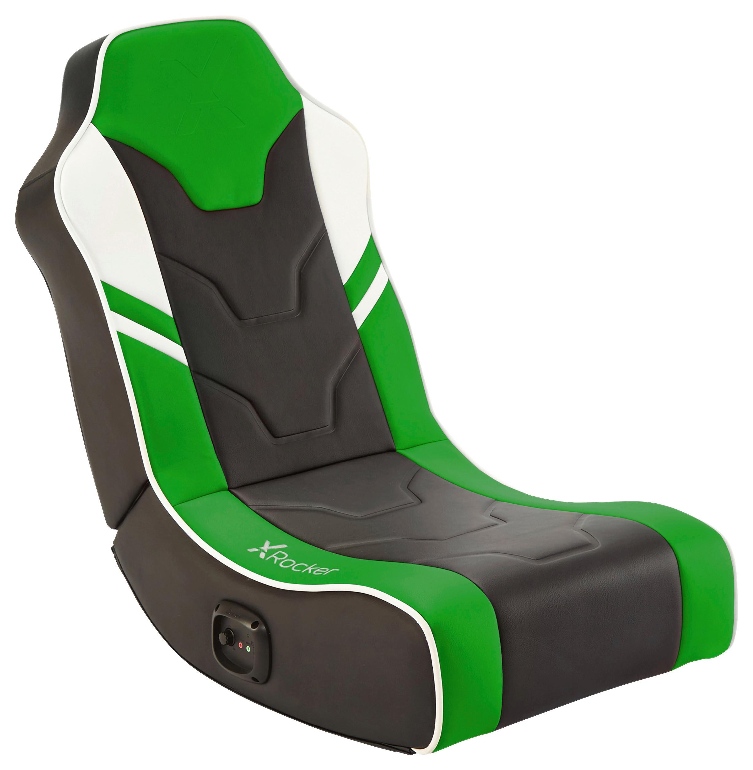 Gamingsessel Shadow 2.0 ca. 42x64x75 cm Grün/Weiß/Schwarz - Grün, MODERN, Textil (42/64/75cm) - X Rocker