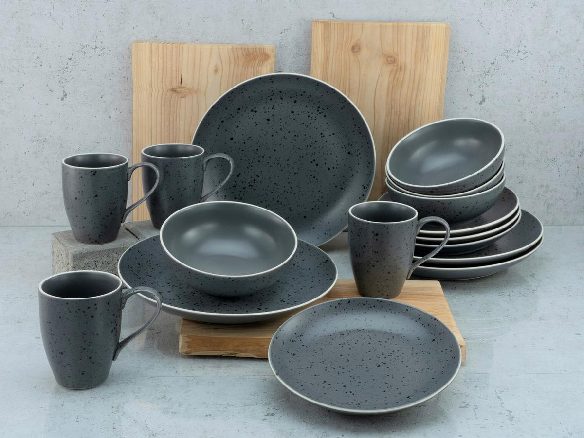 Kombinirani Servis Industrial Chic, 16-Delni - antracit, Konvencionalno, keramika - Creatable