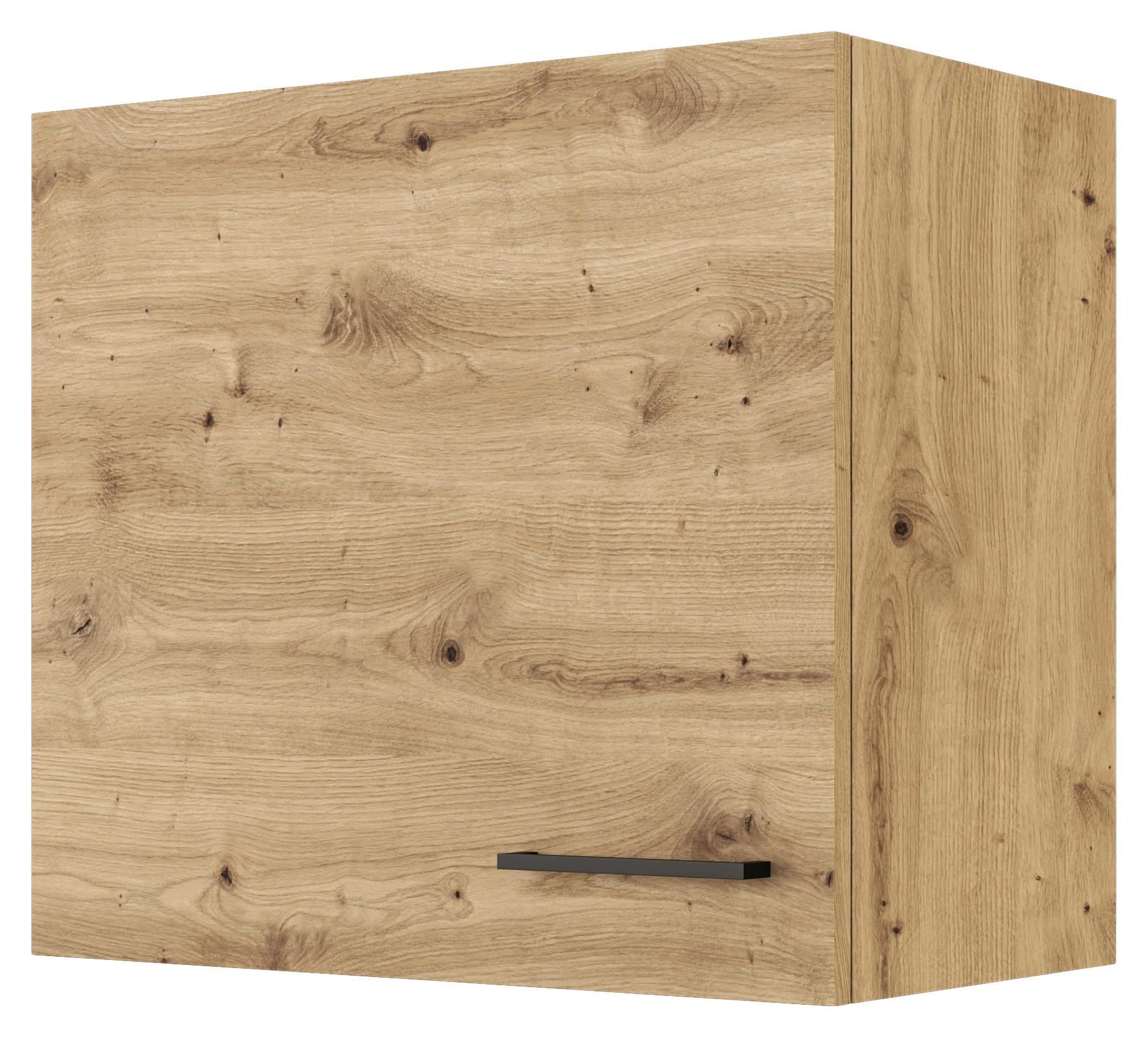 Küchenoberschrank Cara ca. 60x55x32 cm Eiche Artisan - Schwarz/Eiche Artisan, KONVENTIONELL, Holzwerkstoff/Metall (60/54,8/32cm) - FlexWell