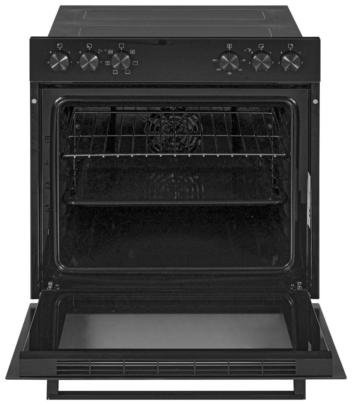 Herdset HSU73S - Schwarz, Basics, Glas/Metall (60/60,5/31,5cm) - Mican