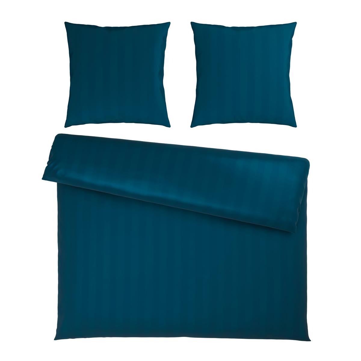 Bettwäsche Xenia Streif XXL Blau ca. 200x200cm - Blau, MODERN, Textil (200/200cm) - Premium Living