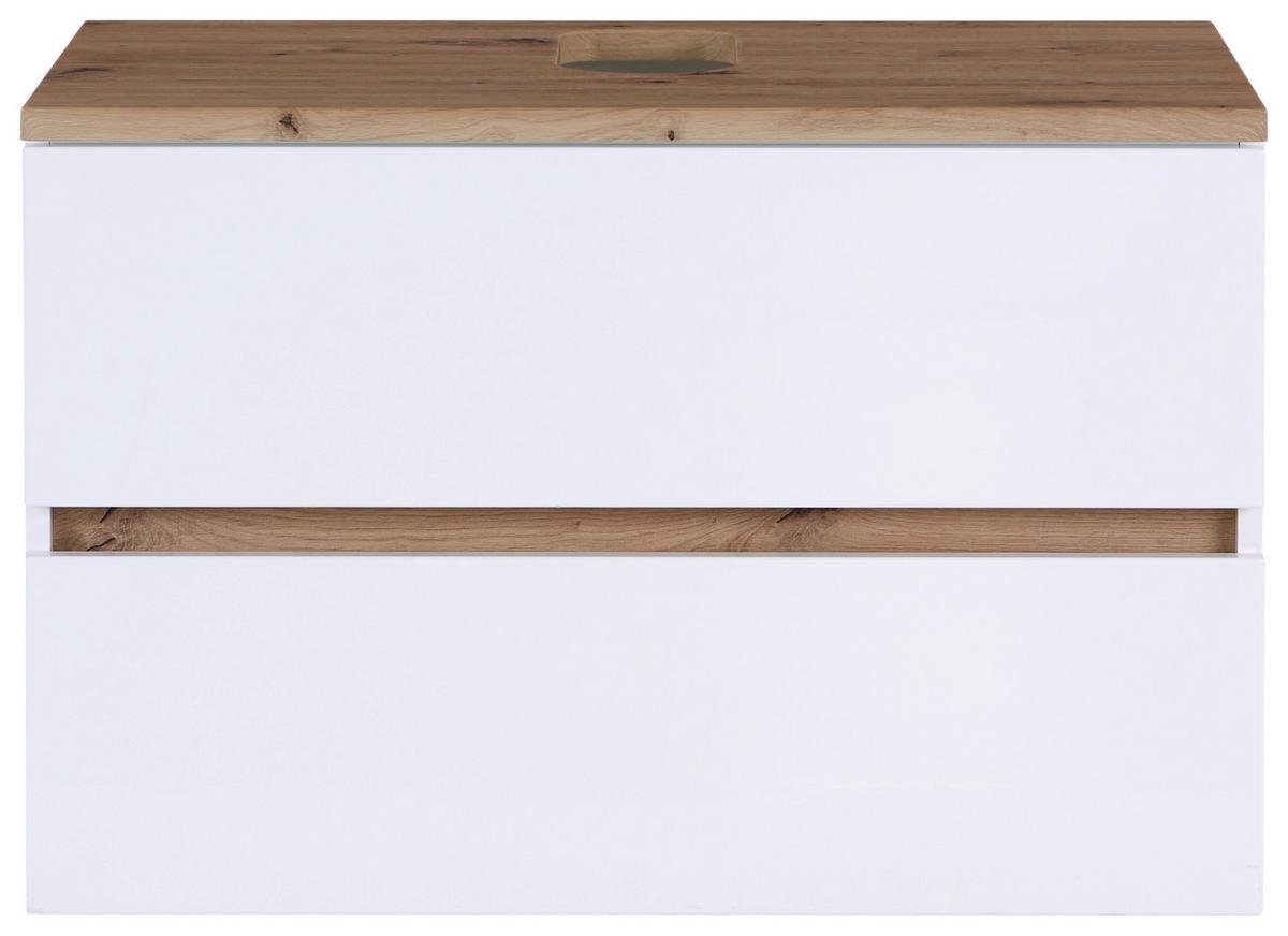 Bază cu lavoar Marbella - alb, Modern, ceramică/material pe bază de lemn (80/64,5/47cm)