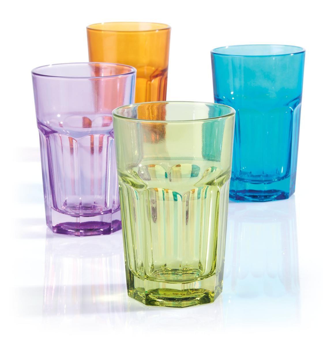 Trinkglas Mario verschiedene Farben - Blau/Pink, KONVENTIONELL, Glas (7,7/12cm) - Mömax modern living