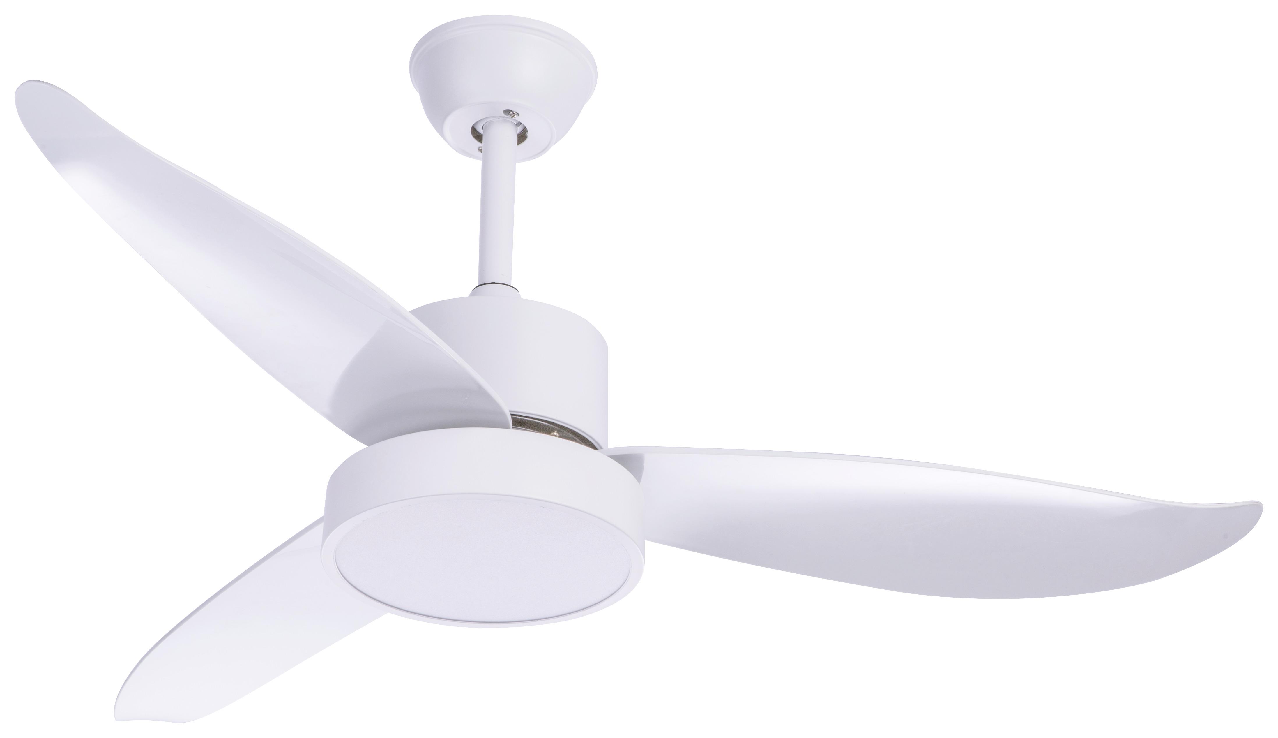 Deckenventilator Hannes max. 55 Watt - Weiß, MODERN, Kunststoff/Metall (114/45cm) - Globo
