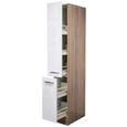 Apothekerschrank Weiß Hochglanz/Eiche - Edelstahlfarben/Eichefarben, MODERN, Holzwerkstoff/Metall (30/200/57cm) Apothekerschrank Weiß Hochglanz/Eiche - Edelstahlfarben/Eichefarben, MODERN, Holzwerkstoff/Metall (30/200/57cm)