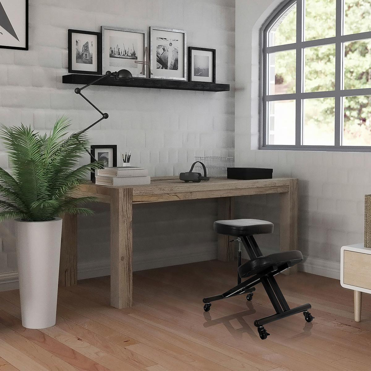 Pisarniški Stolček Otrhoni, Črna - črna, Basics, kovina/umetna masa (46/54-65/63cm) - MID.YOU