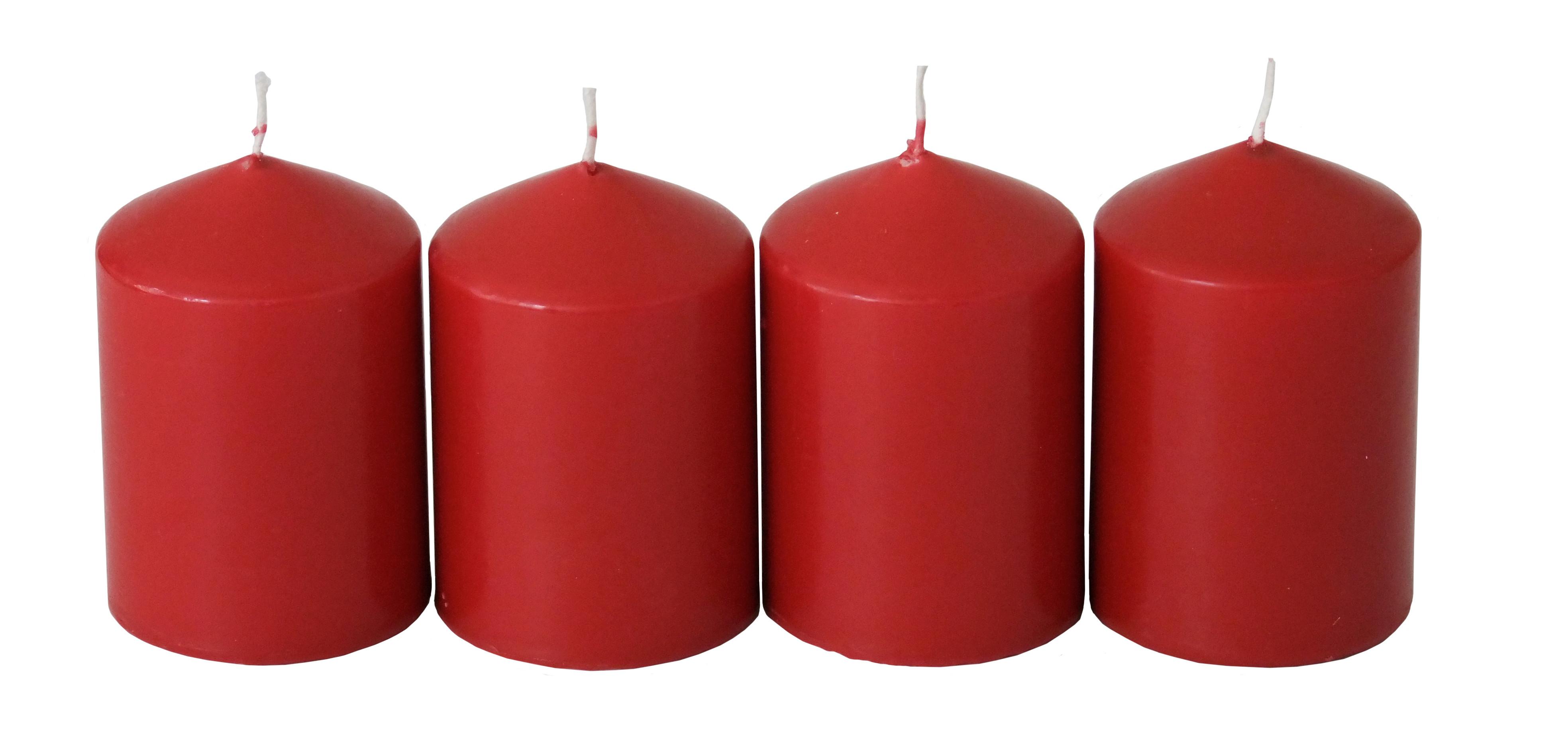 ŚWIECA WALEC 1248407000 - czerwony, Konventionell (6,7/10cm) - Steinhart