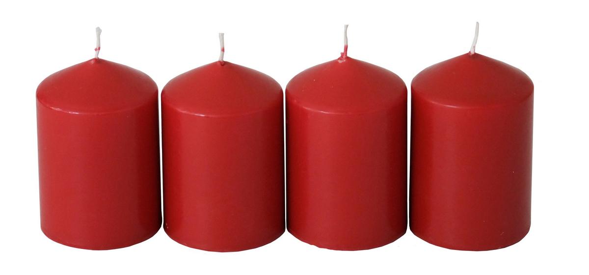 ŚWIECA WALEC 1248407000 - czerwony, Konventionell (6,7/10cm) - Steinhart