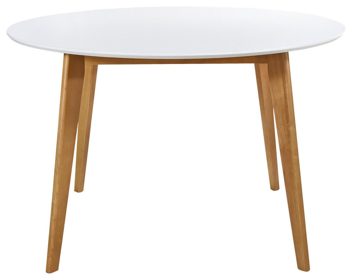 STÓŁ DO JADALNI ASTRID -PO- - biały, Design, materiał drewnopochodny/drewno (105/105/76cm) - Livetastic