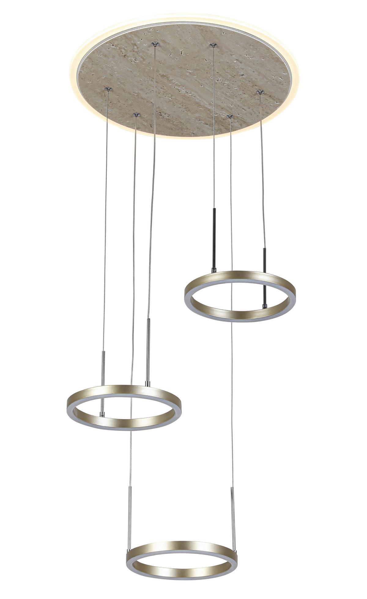 Led Függőlámpa Stoni - Pezsgő, Modern, műanyag/fém (42/42/150cm) - Mömax