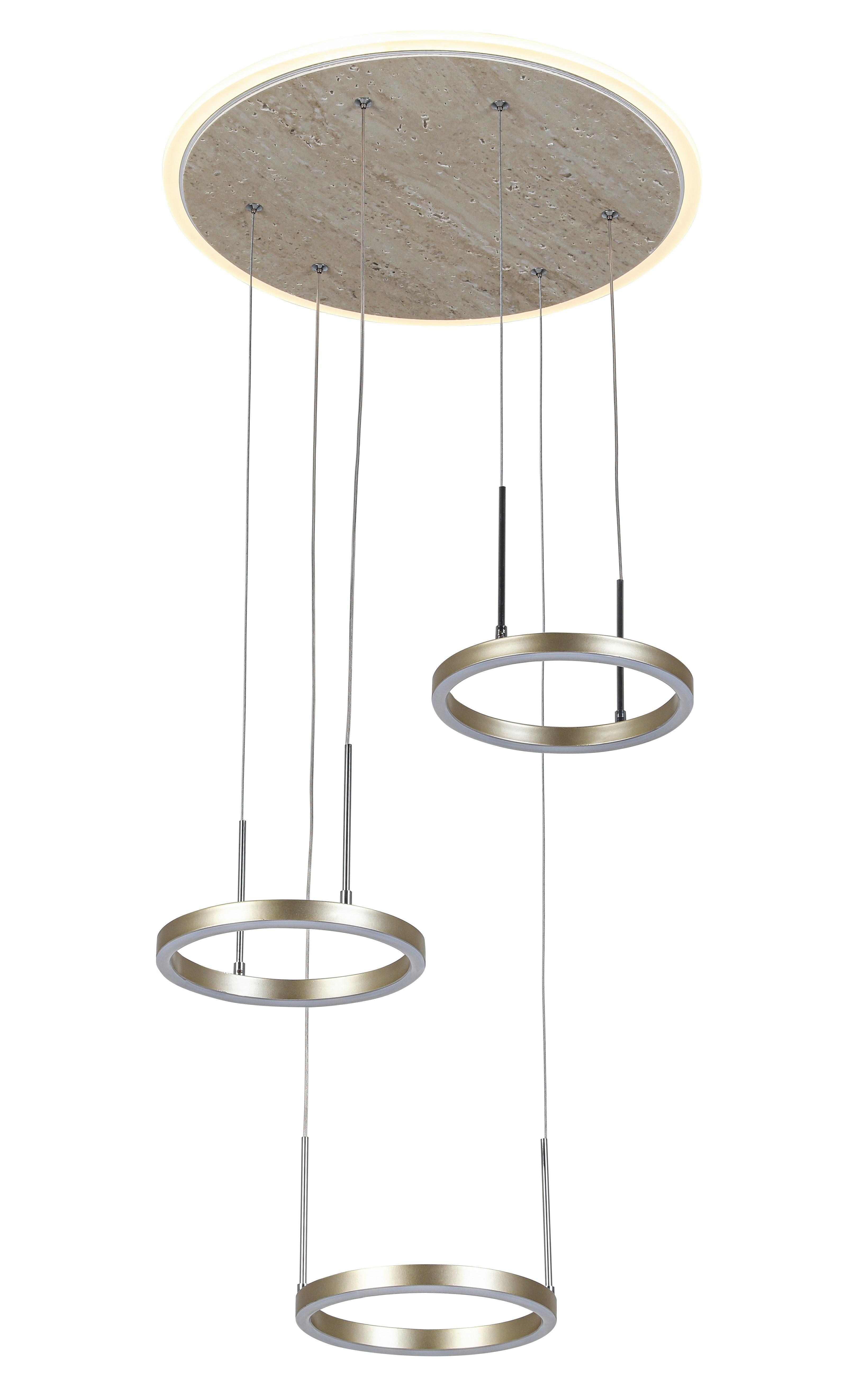 LED-HÄNGLAMPA STONI - champagne, Modern, metall/plast (42/42/150cm) - Mömax